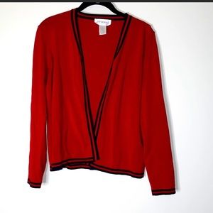 STUDIO 1 cardigan sweater in red EUC